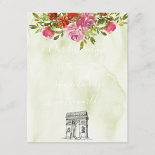 Watercolor Floral French Arc Wedding Enclosure Card