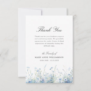 watercolor floral funeral thank you note