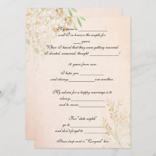 Watercolor Floral,  Funny Marriage Advice, Custom Invitation