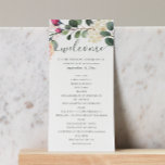 Watercolor floral garden. Greenery foliage wedding Program<br><div class="desc">Watercolor floral greenery program for botanical garden wedding. Please contact me if you need additional items.</div>