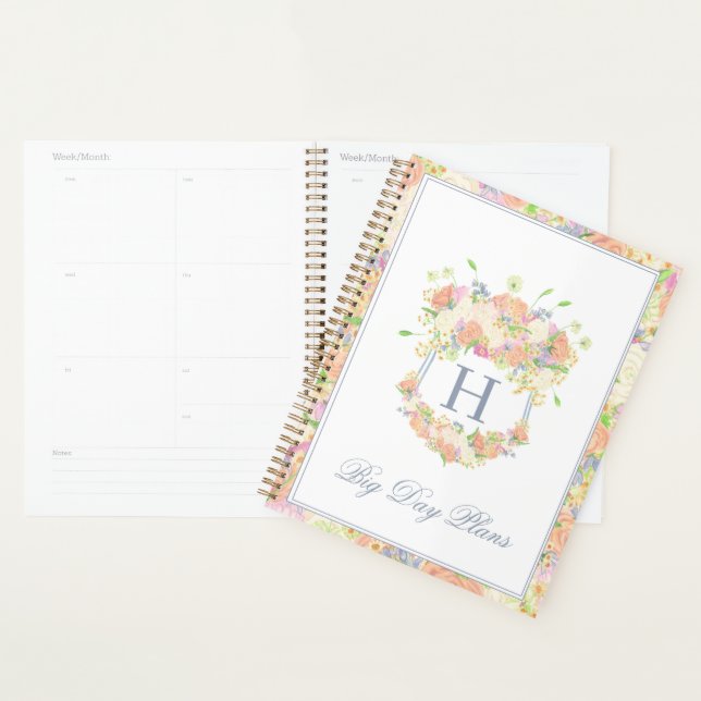 Watercolor Floral Garden Party Crest Planner (Display)