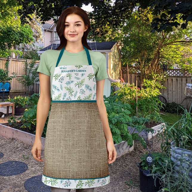 Watercolor Floral Garden Personalized Apron (Creator Uploaded)