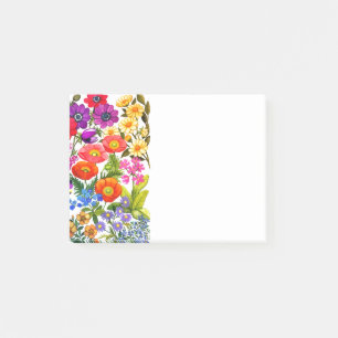 Watercolor Floral Garden Post It Notes