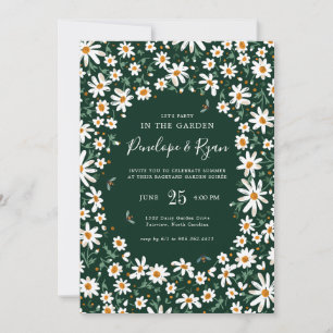Watercolor Floral Garden Summer Soirée Party Invitation