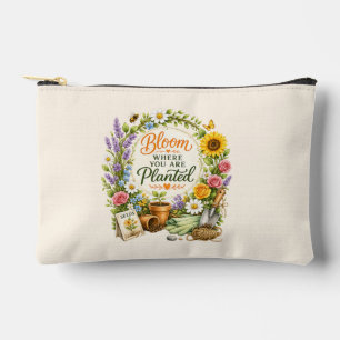 Watercolor Floral Gardening Inspirational Design Accessory Pouch