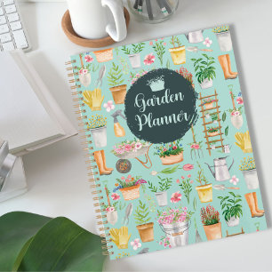Watercolor Floral Gardening Tools Garden Planner