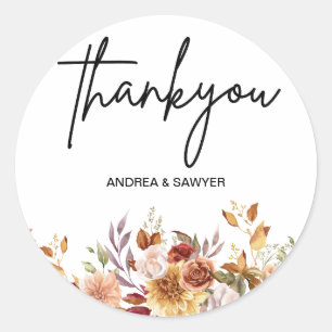 Watercolor Floral Garland Classic Round Sticker