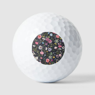 Watercolor Floral: Gentle Summer Pattern. Golf Balls