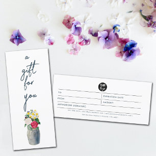 Watercolor Floral Gift For You Certificate Voucher