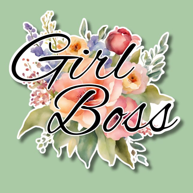 Watercolor Floral Girl Boss Waterproof  (Creator Uploaded)
