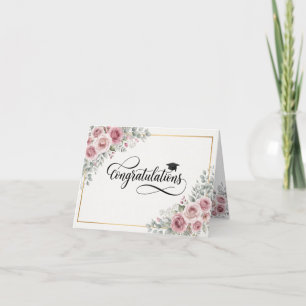 Watercolor Floral Graduation Congratulations Card