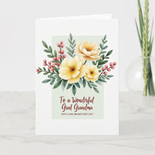 Watercolor Floral Great Grandma Card