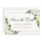 Watercolor Floral Green White Save The Date Gold