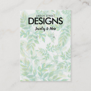 Watercolor Floral Greenery Earring Display Card