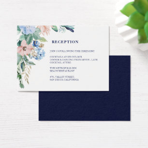 Watercolor Floral Greenery Navy Wedding Reception