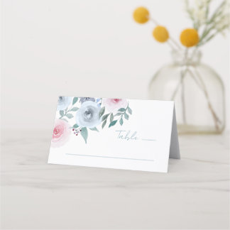 Watercolor Floral Greenery Spring Wedding  Place Card