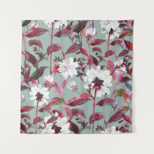 Watercolor Floral: Hand Drawn Blooms. Tapestry