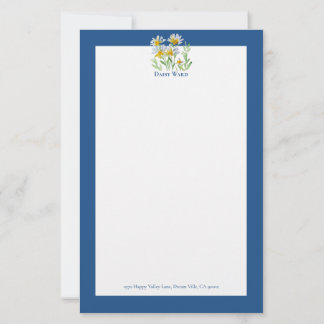 Watercolor Floral Hand-Painted Stationery Paper