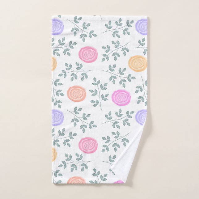 Watercolor floral hand towel (Hand Towel)