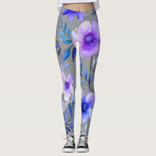 Watercolor Floral Harmony – Seamless Botanical Pat Leggings