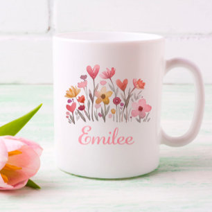 Watercolor Floral Heart Mug