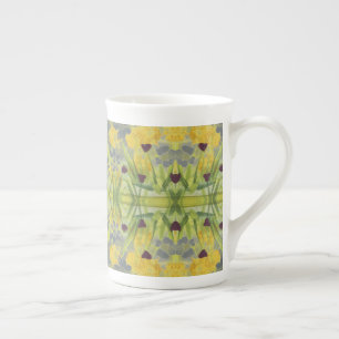 Watercolor Floral Heart Print Bone China Mug
