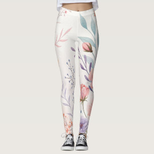 Watercolor Floral High-Waisted Leggings