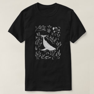 Watercolor Floral Humpback Whale  T-Shirt