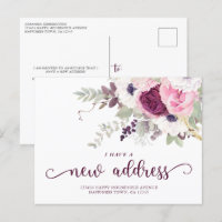 Watercolor Floral I Have A New Address Moving Anno