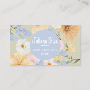 Watercolor Floral Illustration  Business Card