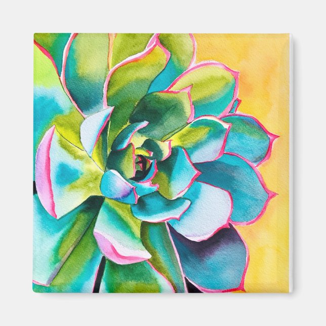 Watercolor floral iris flower magnet (Front)