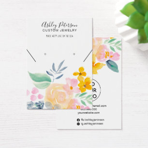 Watercolor floral jewellery earring necklace displ