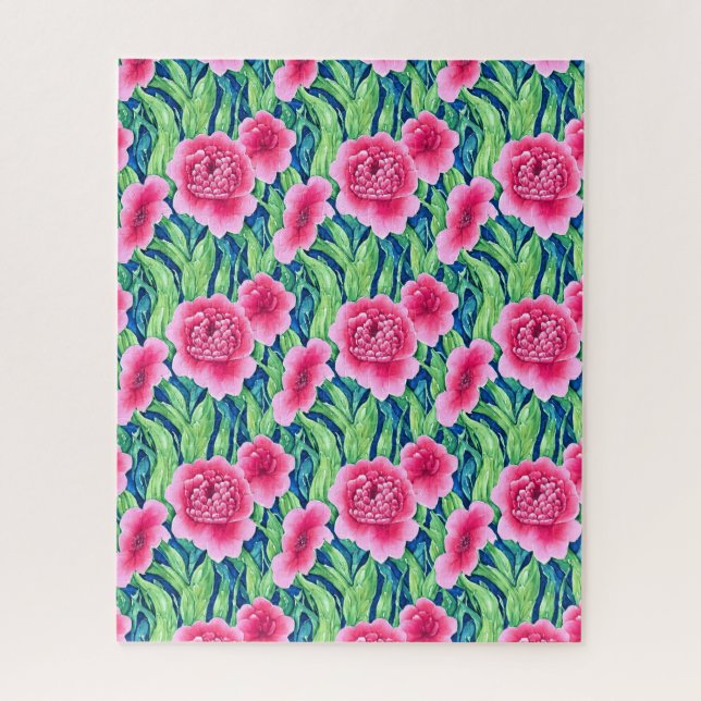 Watercolor Floral Jigsaw Puzzle (Vertical)
