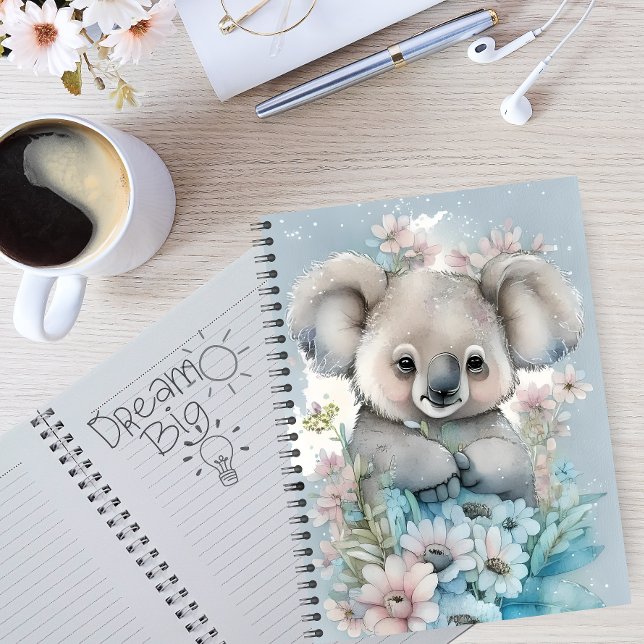 Watercolor Floral Koala Notebook (Creator Uploaded)
