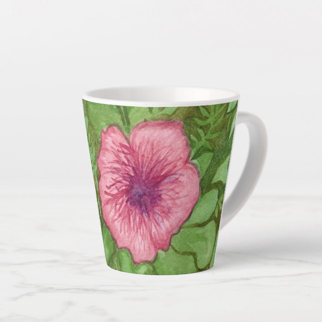 Watercolor Floral Latte Mug (Right Angle)