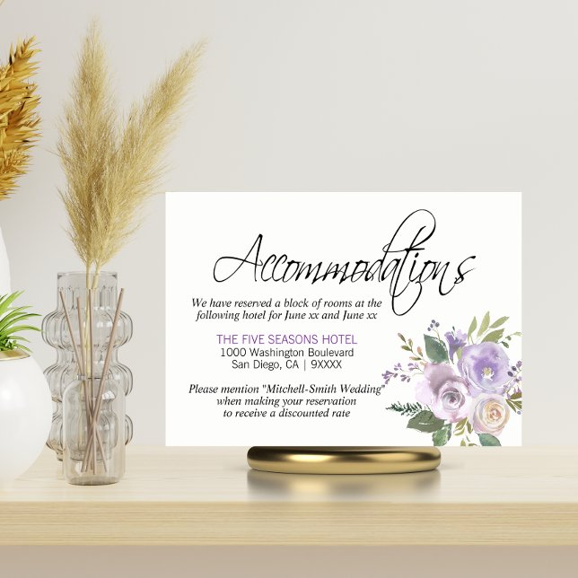 Watercolor Floral Lavender ACCOMMODATIONS Inserts (Creator Uploaded)