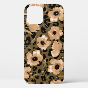 Watercolor Floral Leopard: Endless Pattern iPhone 12 Case