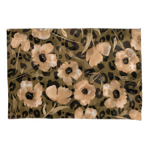 Watercolor Floral Leopard: Endless Pattern Pillowcase