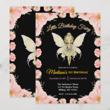 Watercolor Floral Little Fairy Birthday 