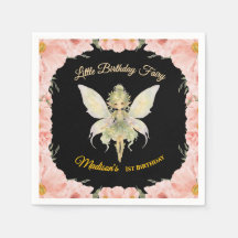 Watercolor Floral Little Fairy Birthday 