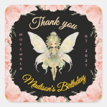 Watercolor Floral Little Fairy Birthday 