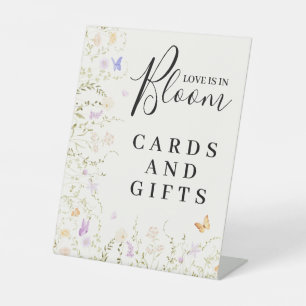 Watercolor Floral Love Is In Bloom Bridal Shower  Pedestal Sign