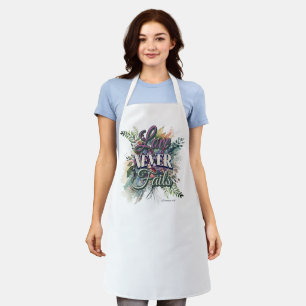 Watercolor Floral Love Never Fails Scripture Apron
