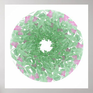 Watercolor Floral Mandala  Poster