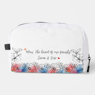 Watercolor Floral Modern Gift for Mum with Quote Dopp Kit