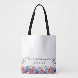 Watercolor Floral Modern Gift for Mum with Quote Tote Bag