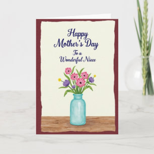 Watercolor Floral Moms Day Card