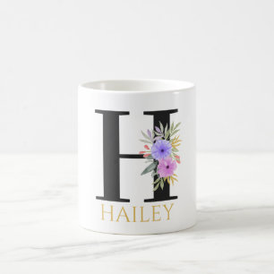 Watercolor Floral Monogram Coffee Mug