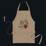 Watercolor Floral Monogram Standard Apron<br><div class="desc">Gardening or florist apron to personalise with initial.</div>