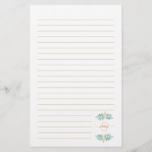 Watercolor Floral Monogram Stationery
